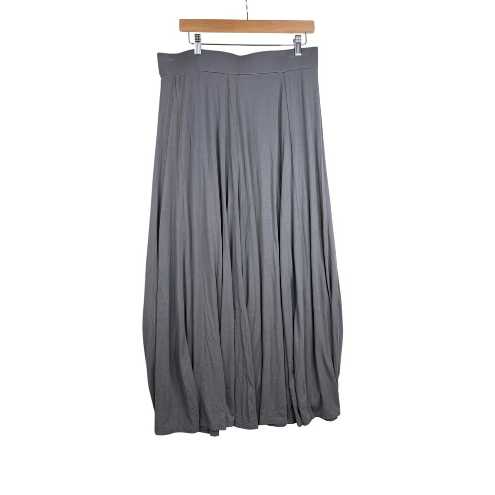 Soft Surroundings Women's Pleated Maxi Skirt size Large Gray